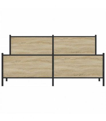 vidaXL Metal Bed Frame without Mattress Sonoma Oak 200x200 cm