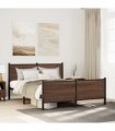 vidaXL Metal Bed Frame without Mattress Brown Oak 160x200 cm