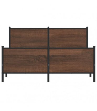 vidaXL Metal Bed Frame without Mattress Brown Oak 160x200 cm