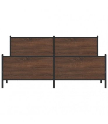 vidaXL Metal Bed Frame without Mattress Brown Oak 180x200 cm