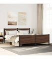 vidaXL Metal Bed Frame without Mattress Brown Oak 183x213 cm
