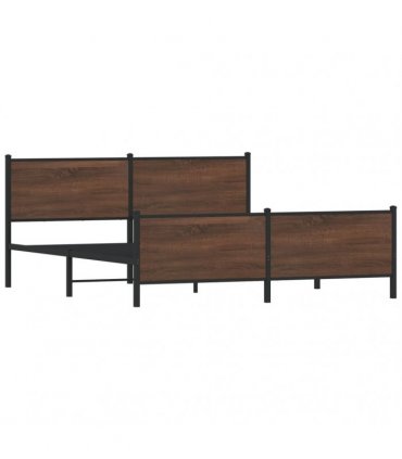 vidaXL Metal Bed Frame without Mattress Brown Oak 183x213 cm