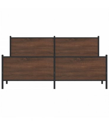 vidaXL Metal Bed Frame without Mattress Brown Oak 183x213 cm
