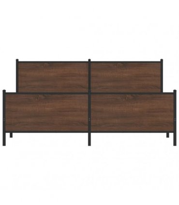 vidaXL Metal Bed Frame without Mattress Brown Oak 200x200 cm