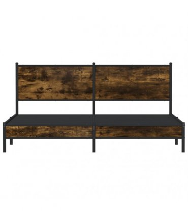 vidaXL Metal Bed Frame without Mattress Smoked Oak 180x200 cm