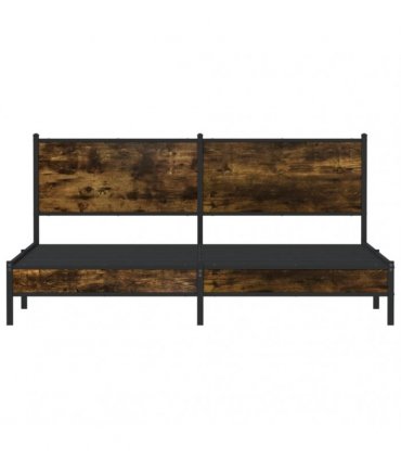 vidaXL Metal Bed Frame without Mattress Smoked Oak 183x213 cm