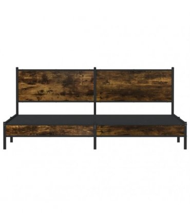 vidaXL Metal Bed Frame without Mattress Smoked Oak 200x200 cm