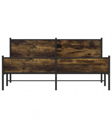vidaXL Metal Bed Frame without Mattress Smoked Oak 160x200 cm