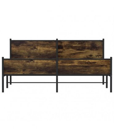 vidaXL Metal Bed Frame without Mattress Smoked Oak 180x200 cm