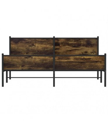 vidaXL Metal Bed Frame without Mattress Smoked Oak 183x213 cm