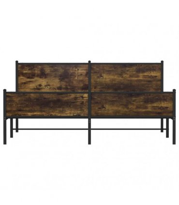 vidaXL Metal Bed Frame without Mattress Smoked Oak 200x200 cm