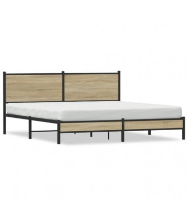vidaXL Metal Bed Frame without Mattress Sonoma Oak 180x200 cm