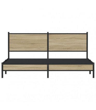 vidaXL Metal Bed Frame without Mattress Sonoma Oak 180x200 cm