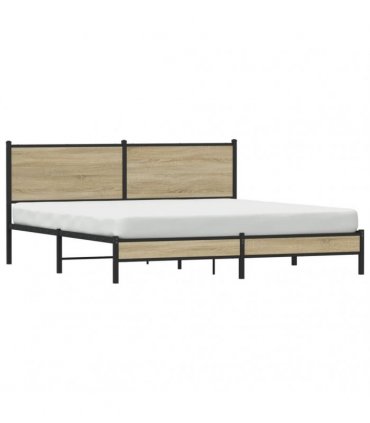vidaXL Metal Bed Frame without Mattress Sonoma Oak 183x213 cm