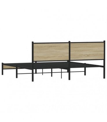 vidaXL Metal Bed Frame without Mattress Sonoma Oak 183x213 cm