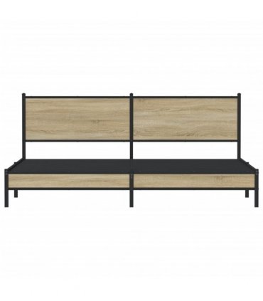 vidaXL Metal Bed Frame without Mattress Sonoma Oak 193x203 cm