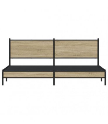 vidaXL Metal Bed Frame without Mattress Sonoma Oak 200x200 cm