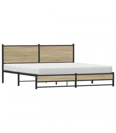 vidaXL Metal Bed Frame without Mattress Sonoma Oak 180x200 cm