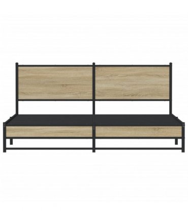 vidaXL Metal Bed Frame without Mattress Sonoma Oak 180x200 cm
