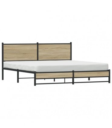 vidaXL Metal Bed Frame without Mattress Sonoma Oak 183x213 cm