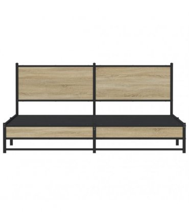vidaXL Metal Bed Frame without Mattress Sonoma Oak 183x213 cm