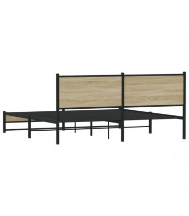 vidaXL Metal Bed Frame without Mattress Sonoma Oak 183x213 cm