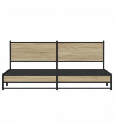 vidaXL Metal Bed Frame without Mattress Sonoma Oak 193x203 cm