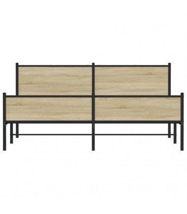 vidaXL Metal Bed Frame without Mattress Sonoma Oak 160x200 cm