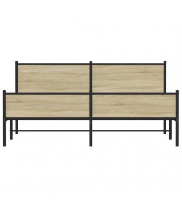 vidaXL Metal Bed Frame without Mattress Sonoma Oak 180x200 cm