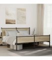 vidaXL Metal Bed Frame without Mattress Sonoma Oak 183x213 cm