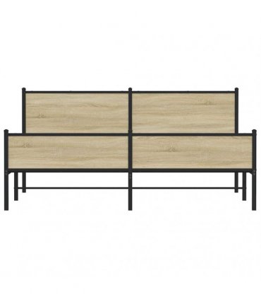 vidaXL Metal Bed Frame without Mattress Sonoma Oak 183x213 cm
