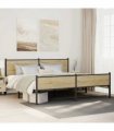 vidaXL Metal Bed Frame without Mattress Sonoma Oak 200x200 cm