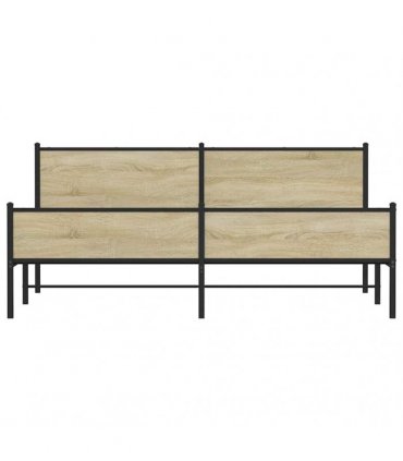 vidaXL Metal Bed Frame without Mattress Sonoma Oak 200x200 cm