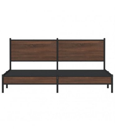 vidaXL Metal Bed Frame without Mattress Brown Oak 180x200 cm