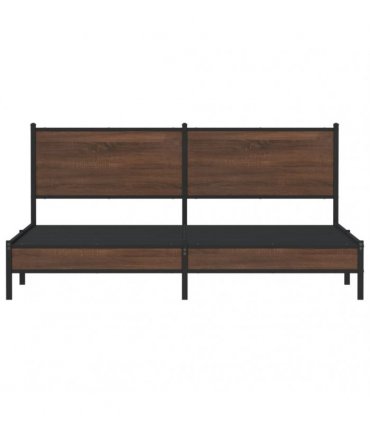 vidaXL Metal Bed Frame without Mattress Brown Oak 183x213 cm