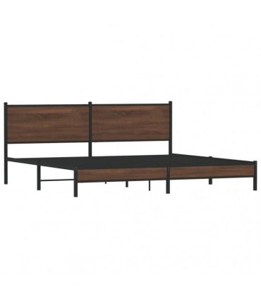 vidaXL Metal Bed Frame without Mattress Brown Oak 200x200 cm