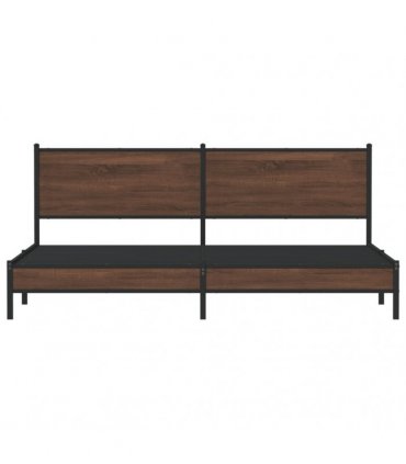 vidaXL Metal Bed Frame without Mattress Brown Oak 200x200 cm