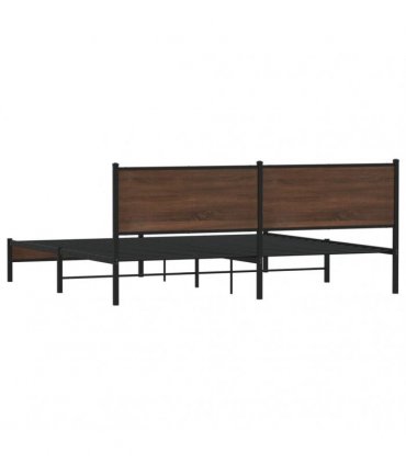 vidaXL Metal Bed Frame without Mattress Brown Oak 200x200 cm