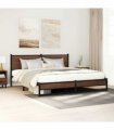 vidaXL Metal Bed Frame without Mattress Brown Oak 180x200 cm