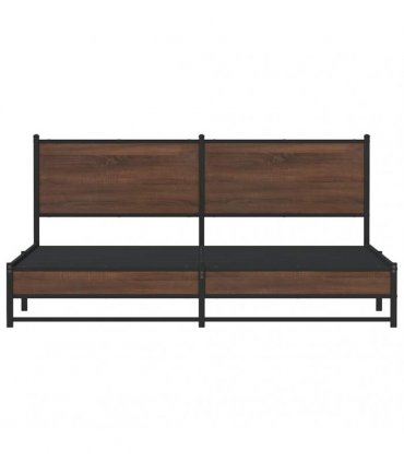 vidaXL Metal Bed Frame without Mattress Brown Oak 180x200 cm