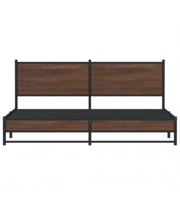 vidaXL Metal Bed Frame without Mattress Brown Oak 183x213 cm