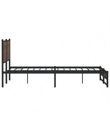 vidaXL Metal Bed Frame without Mattress Brown Oak 183x213 cm