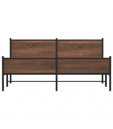 vidaXL Metal Bed Frame without Mattress Brown Oak 180x200 cm