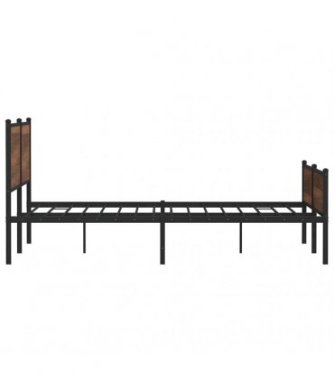 vidaXL Metal Bed Frame without Mattress Brown Oak 183x213 cm