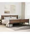 vidaXL Metal Bed Frame without Mattress Brown Oak 193x203 cm