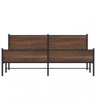 vidaXL Metal Bed Frame without Mattress Brown Oak 200x200 cm