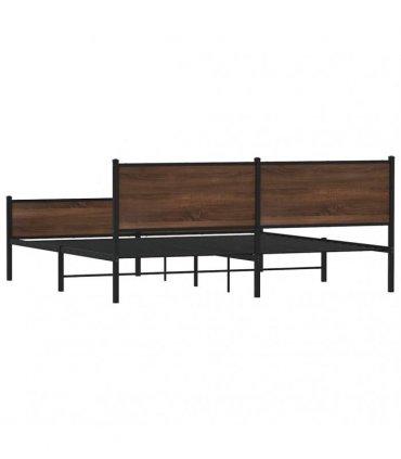 vidaXL Metal Bed Frame without Mattress Brown Oak 200x200 cm