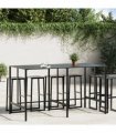 vidaXL Bar Table Black 200x100x110 cm Powder-coated Steel