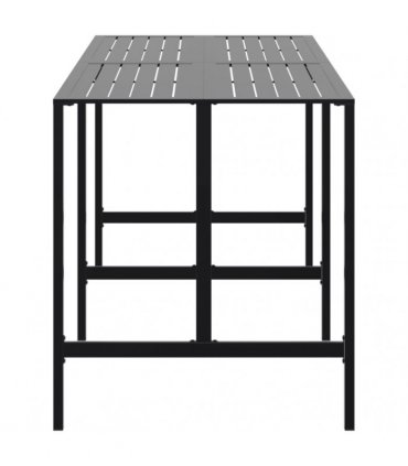 vidaXL Bar Table Black 200x100x110 cm Powder-coated Steel
