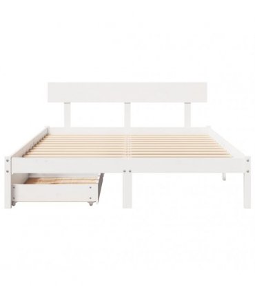 vidaXL Bed Frame without Mattress White 135x190 cm Solid Wood Pine